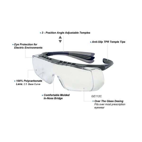 GAFAS DE SEGURIDAD SOBRE EL VIDRIO  "GE" ) GE112C  (OTG) - Imagen 2